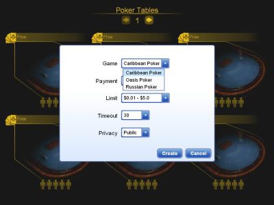 Online poker game